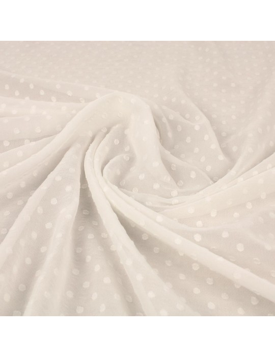 Tissu polyester plumetis blanc