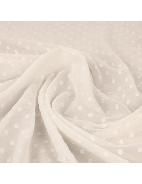 Tissu polyester plumetis blanc