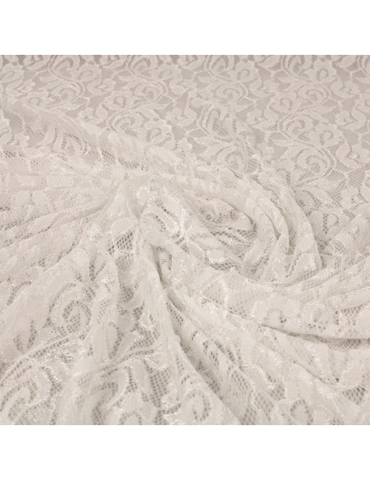 Tissu dentelle uni blanc