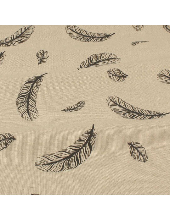 Tissu demi panama aspect lin plumes