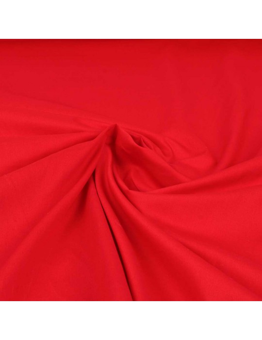 Tissu popeline uni rouge