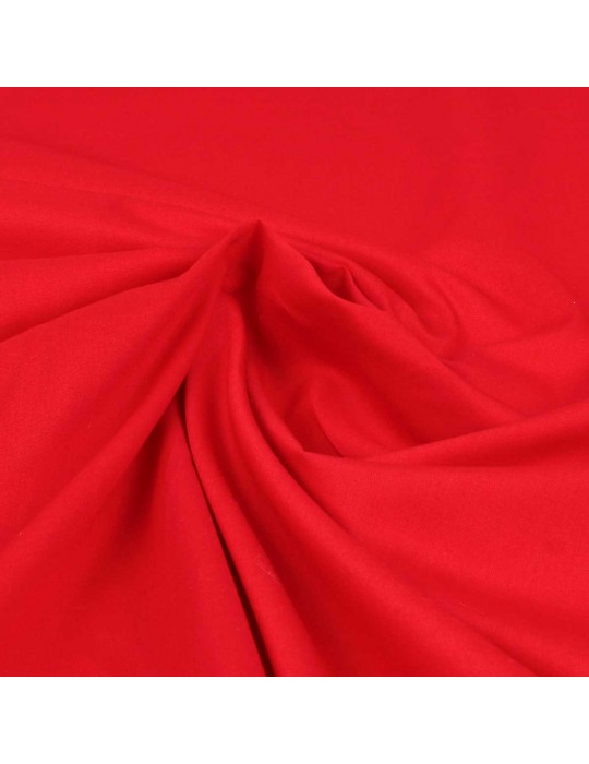 Tissu popeline uni rouge