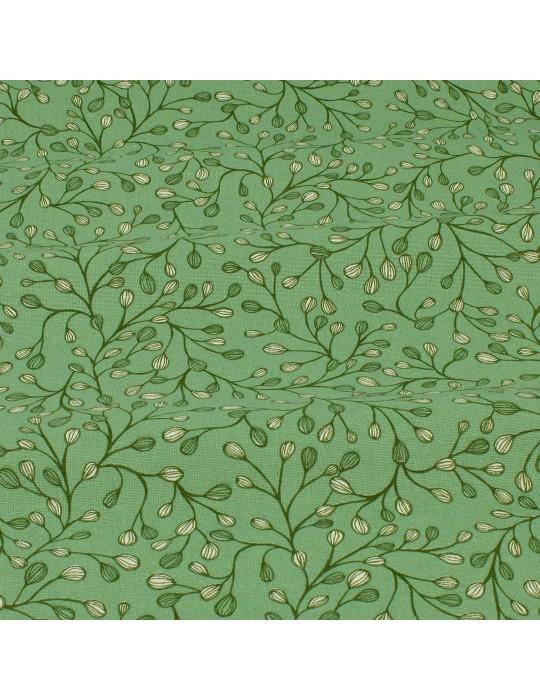 Tissu demi panama cynorrhodon vert