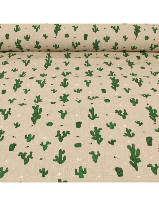 Tissu demi panama aspect lin cactus