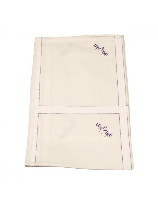 Torchon 100 % coton 45 x 70 cm écru/violet