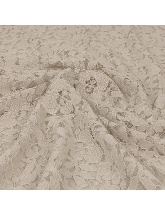 Tissu dentelle floral beige