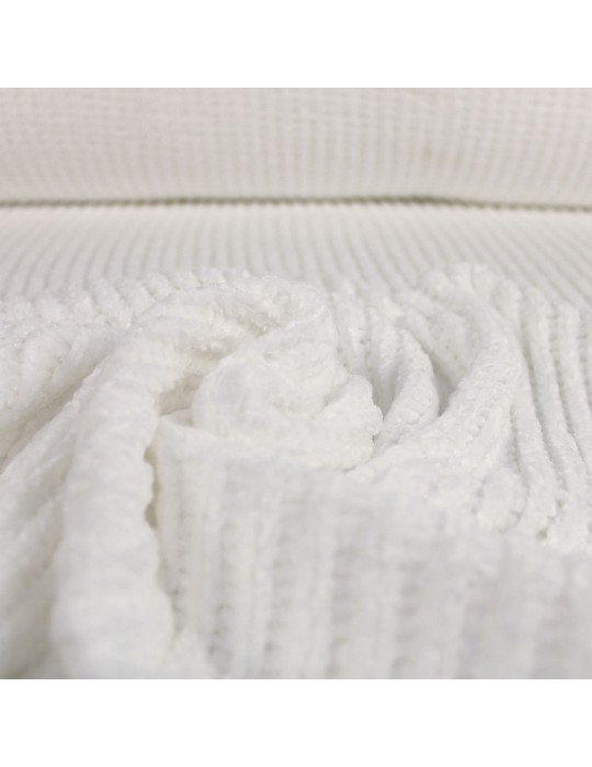 Tissu jersey chenille blanc