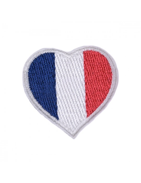 Ecusson thermocollant cœur tricolore