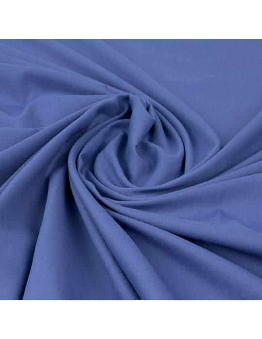 Tissu voile coton/polyester bleu