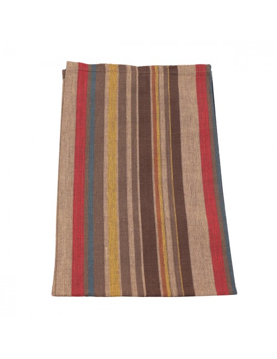Torchon 100 % coton 45 x 70 cm rayure marron