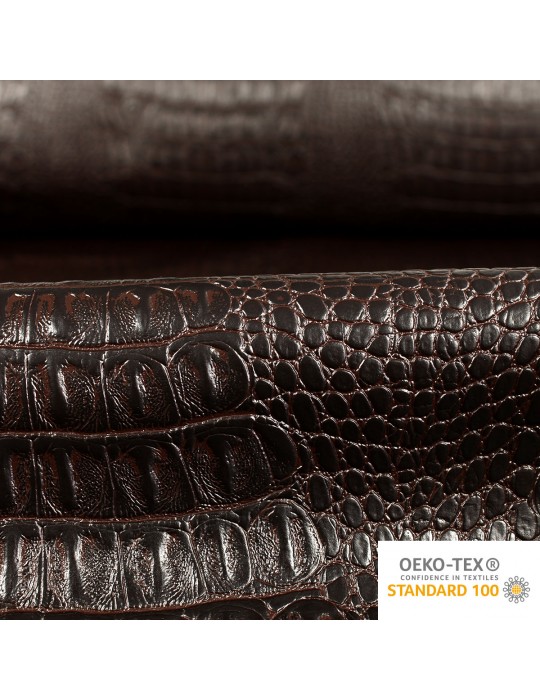 Tissu simili crocodile marron