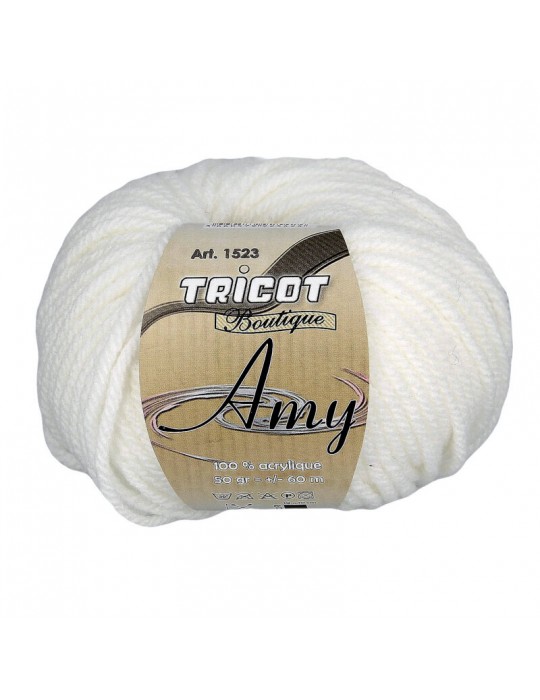 Pelote de fil à tricoter amy blanc