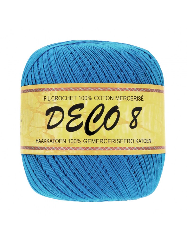 Pelote de fil à crocheter Déco8 - Bleu