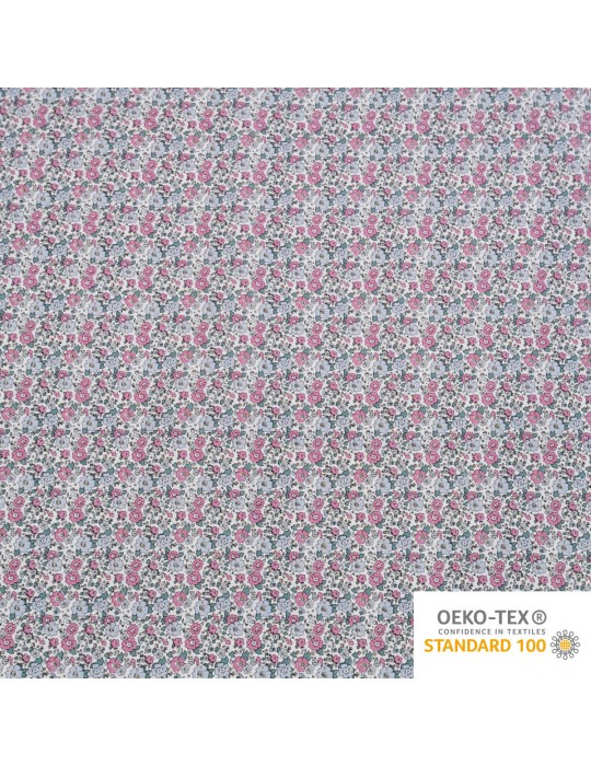 Coupon coton imprimé 150 x 50 cm rose