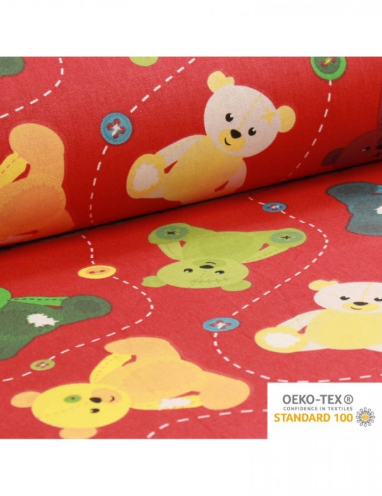 Coupon coton imprimé 150 x 50 cm multicolore