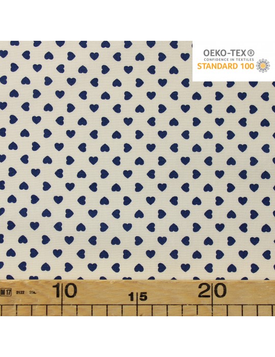 Coupon coton imprimé 150 x 50 cm bleu