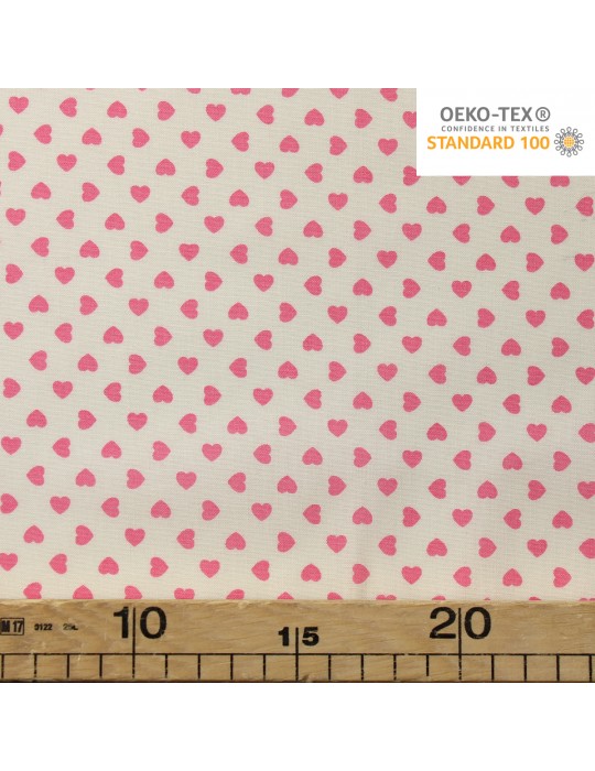 Coupon coton imprimé 150 x 50 cm rose