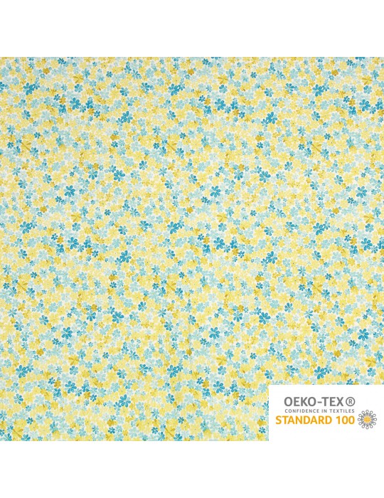 Coupon coton imprimé 300 x 150 cm jaune