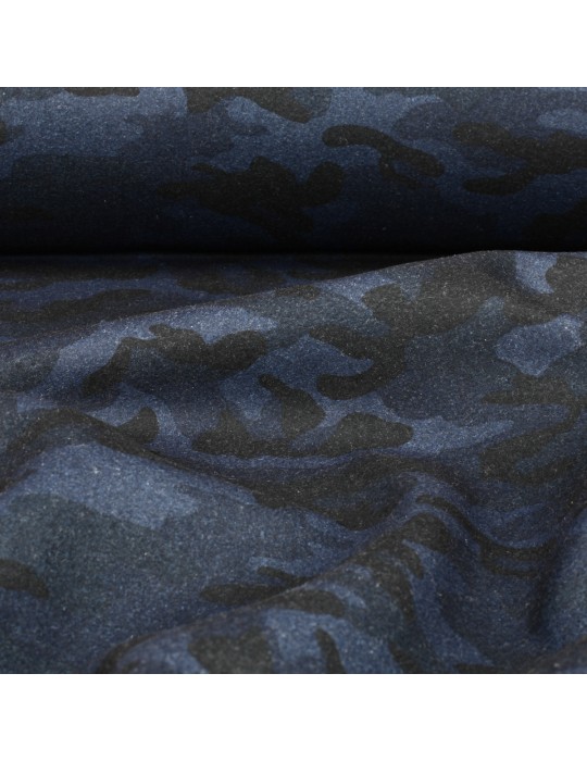 Tissu lainage camouflage bleu