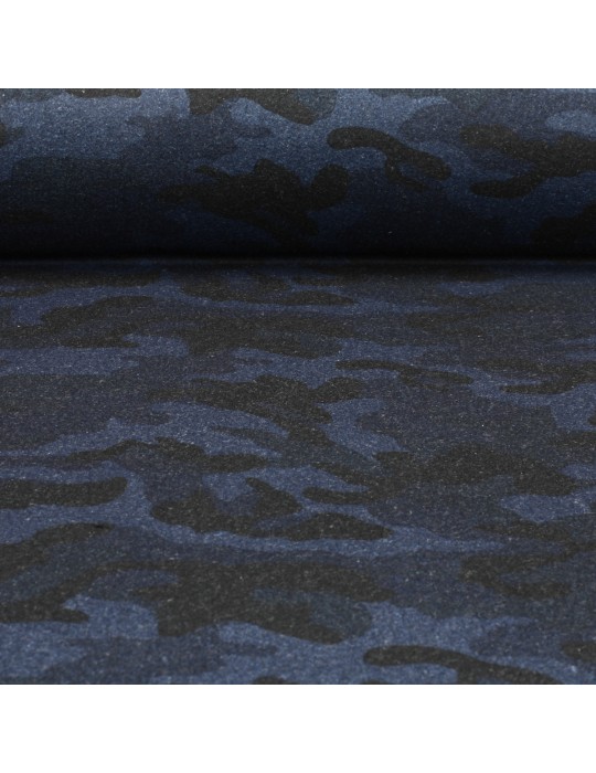 Tissu lainage camouflage bleu