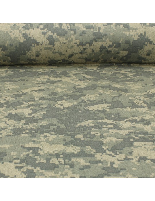 Tissu lainage camouflage numérique gris / vert