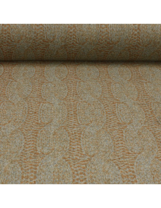 Tissu lainage gris / orange