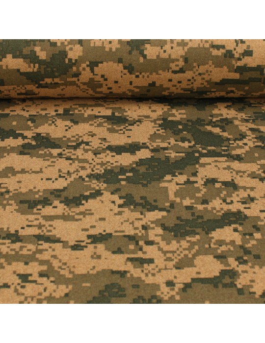 Tissu lainage camouflage numérique vert / marron