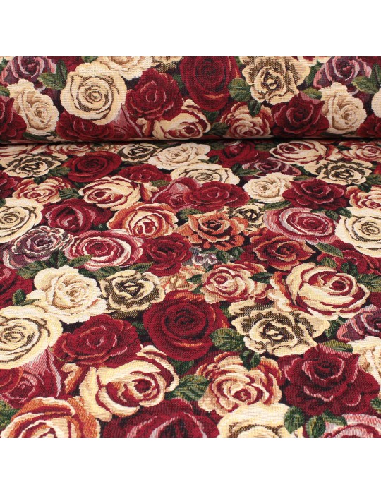 Tissu ameublement jacquard rose