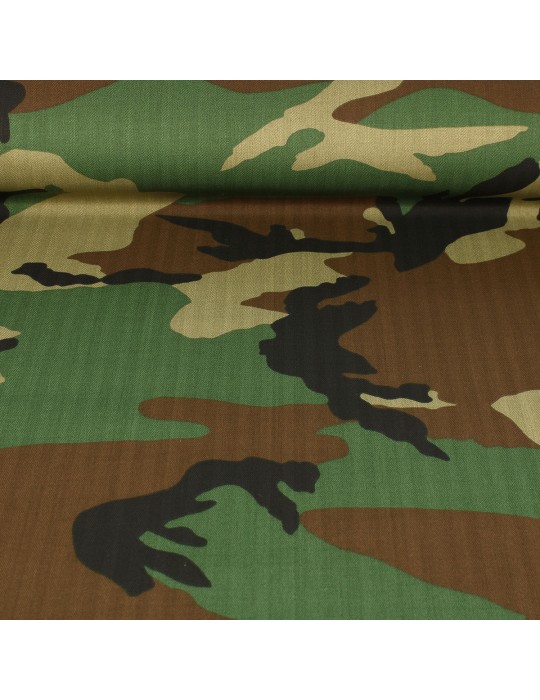 Coupon tissu camouflage imperméable 300 cm marron