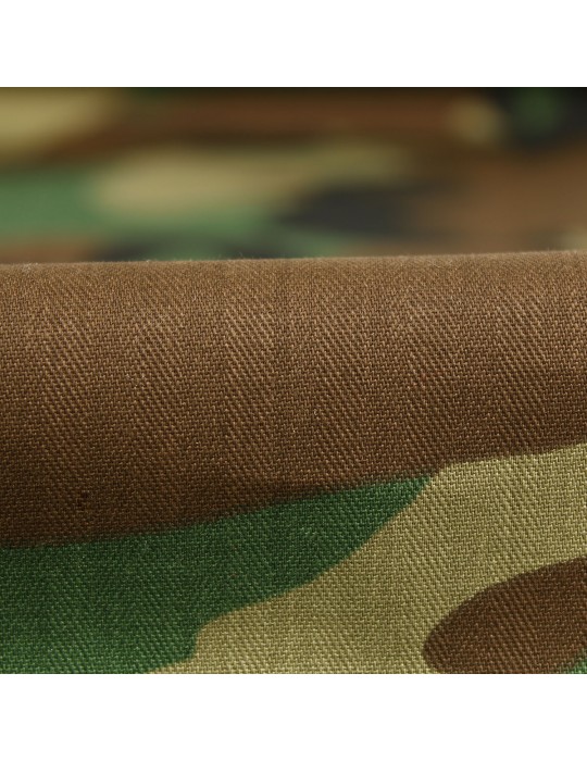 Coupon tissu camouflage imperméable 300 cm marron