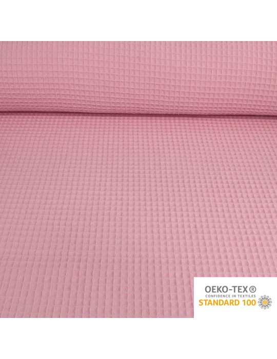 Tissu nid d'abeille oeko-tex rose