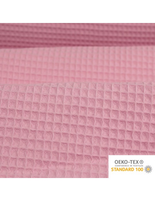 Tissu nid d'abeille oeko-tex rose